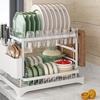 Image 3: Two-Tier Washing Up Draining Rack