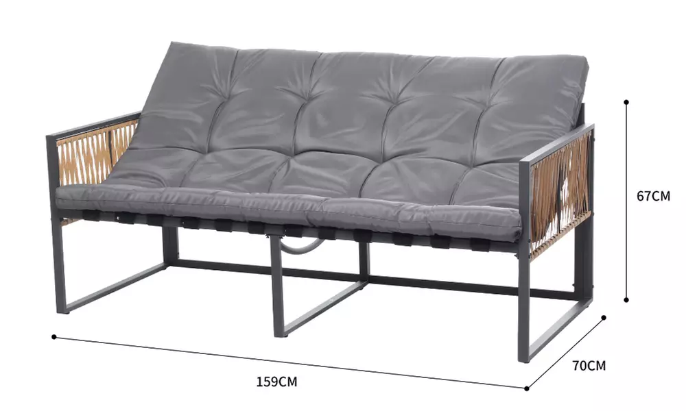 Salon de jardin Kocoon 4, 5 ou 8 places effet rotin, modèle "Forli"