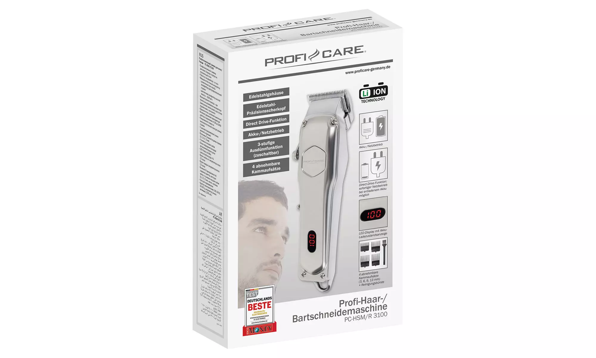 Tagliacapelli e trimmer per barba Proficare in acciaio inossidabile - Image 5