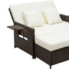 Image 2: Outsunny Rattan-Effect Two Seater Day Bed