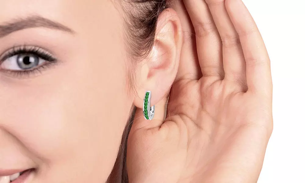 Crystal Princess Oval Hoops by Elements of Love