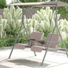 Image 3: Outsunny Two-Seater Garden Swing Chair in Beige or Black