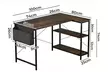 Levede Reversible L-Shaped Corner Desk with Shelving - Medium or Large in Brown - Image 7