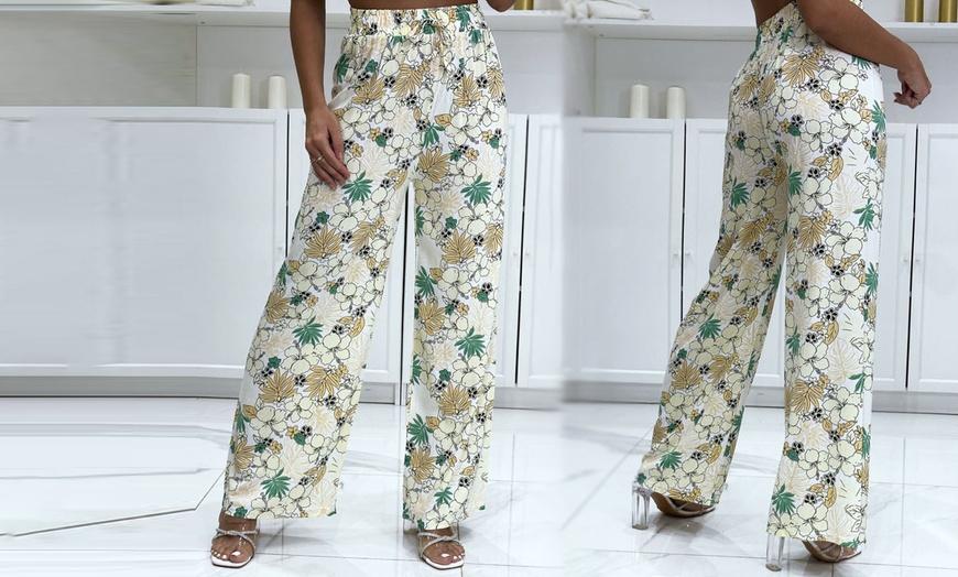 Image 23: Printed Palazzo Trousers