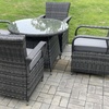 Image 2: Rattan Effect Garden Dining Set