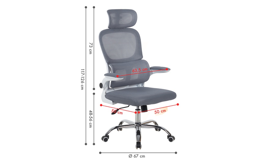 Image 3: Chaise de bureau ergonomique avec support pour le dos