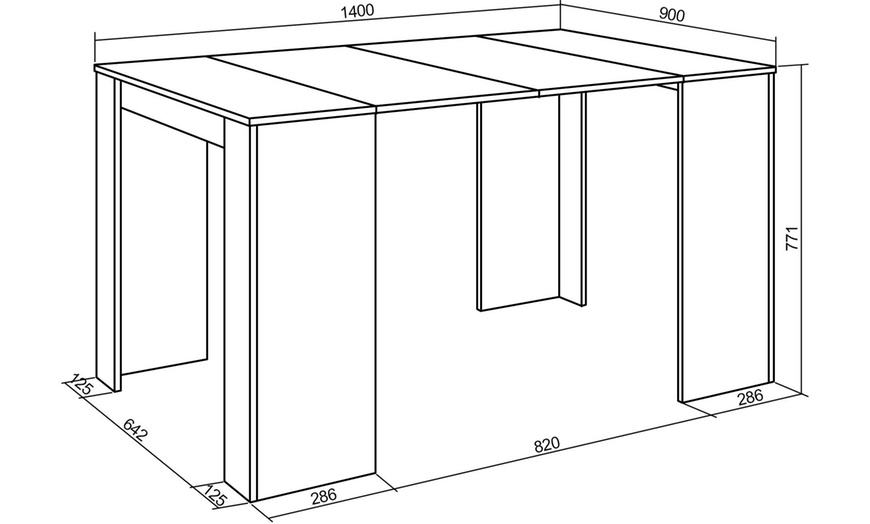 Image 37: Extendable Console Table for 6 people or up to 14 people