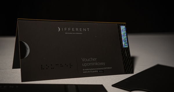 Voucher prezentowy o wybranej wartości na kolację w ciemności
