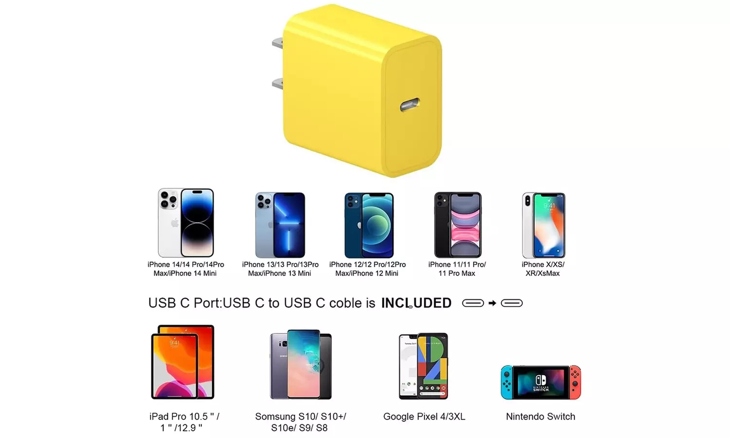 20W PD Fast Wall Charger Type C Power Charger Adapter