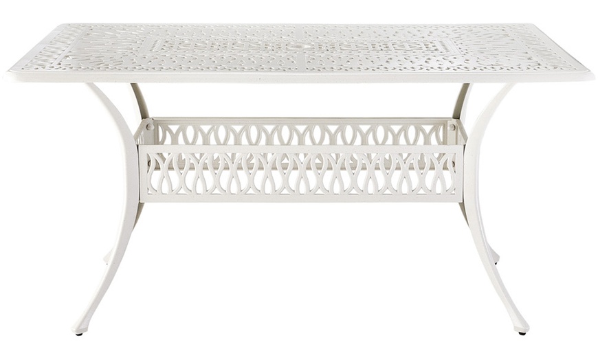 Image 33: Garden Outdoor Cast Aluminum Vintage Bistro Table 