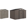 Image 1: Outsunny Galvanised Steel Garden Shed 7x4ft or 9x6ft