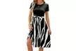 Women's Two Tone Belted A Line Dress - Second Medium