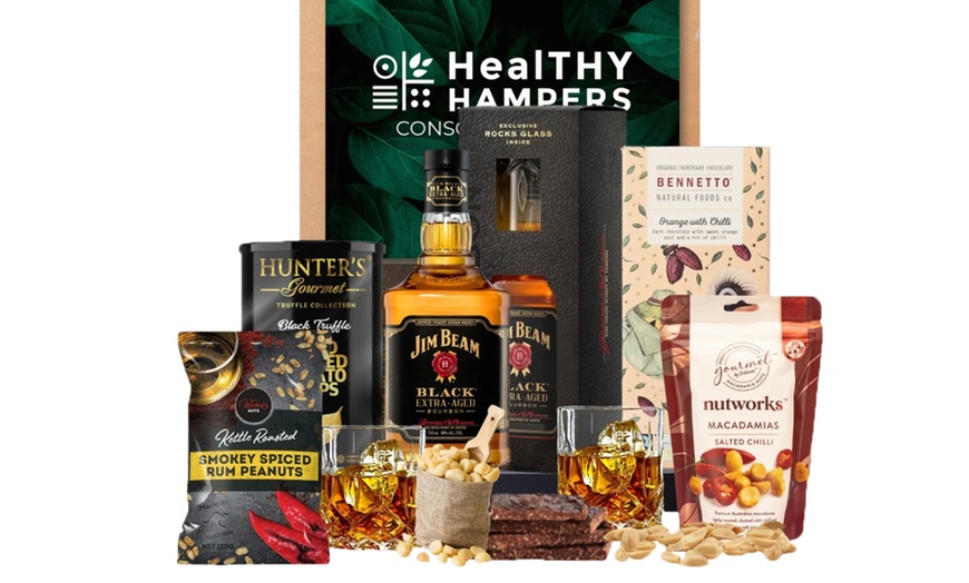Image 9: Vegan Whiskey, Moet Champagne Vegan, Organic Nibbles Hamper & More