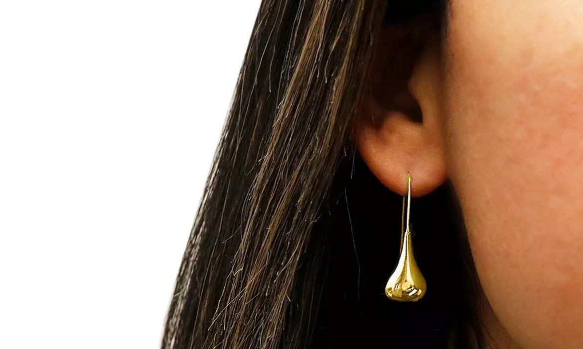 Italian Sterling Silver Puffed Teardrop Earrings