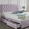 Image 6: Chesterfield Crushed Velvet Divan Bed with Memory Foam Mattress
