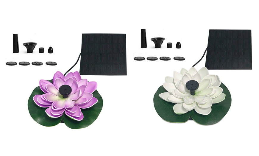 Image 10: Solar-Powered Floating Lotus Water Fountain