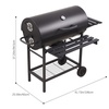 Image 16: Outdoor Garden Trolley Barrel Charcoal Grill with Temperature Control