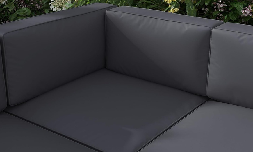 Image 4: Outsunny Aluminium Corner Sofa, Armchair and Table Garden Sofa Set
