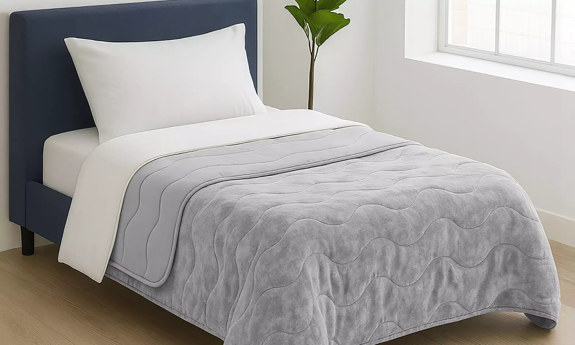 Gesteppte Bettdecke in Samt-Optik