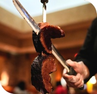 Fire-roasted skewers at Pampas