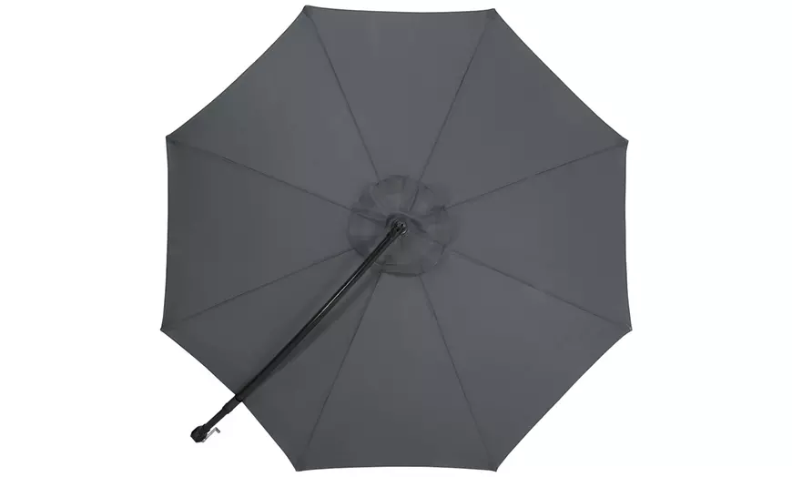 Image 14: Large 3m Grey Cantilever Parasol with Multiple Base Styles 