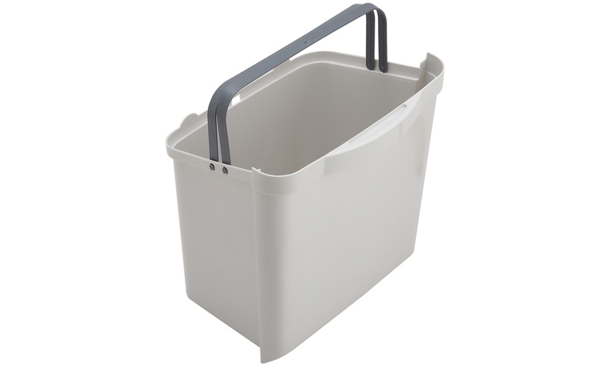 Image 4: Double-Layer Trash Can with Three Compartments and Wheels
