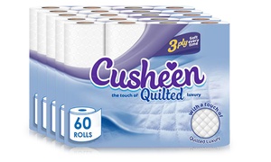 60 Cusheen White Toilet Rolls