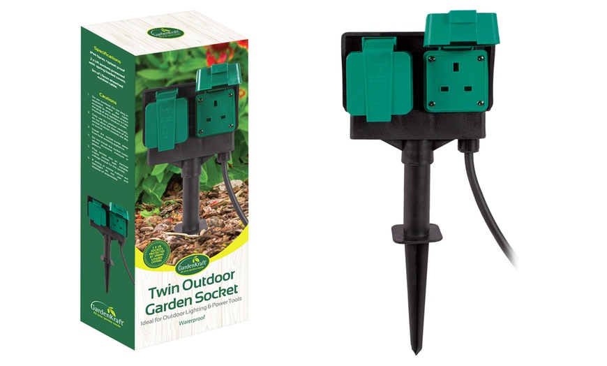 Image 2: Twin Outdoor Garden Socket