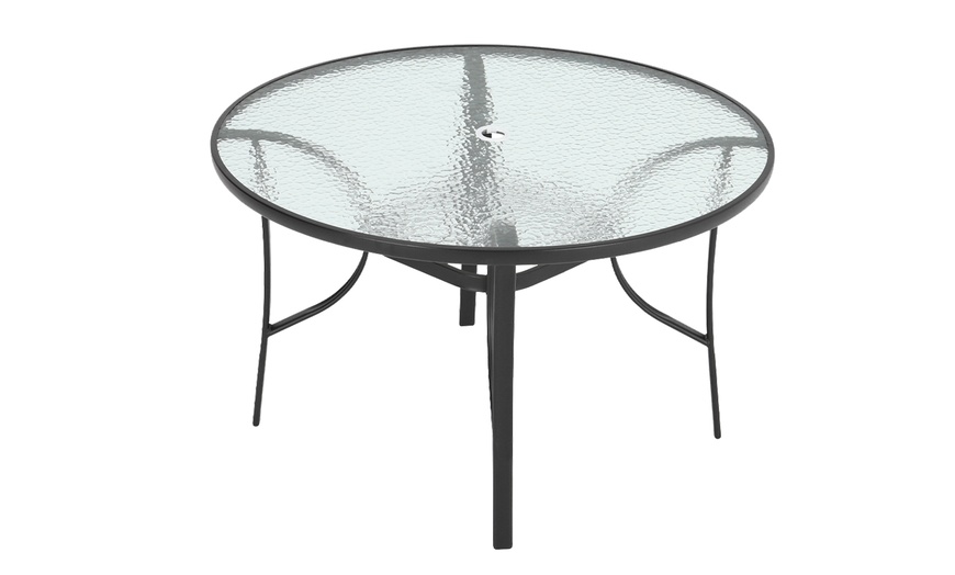 Image 2: Outdoor Rippled Tempered Glass Coffee Table with 4 Styles
