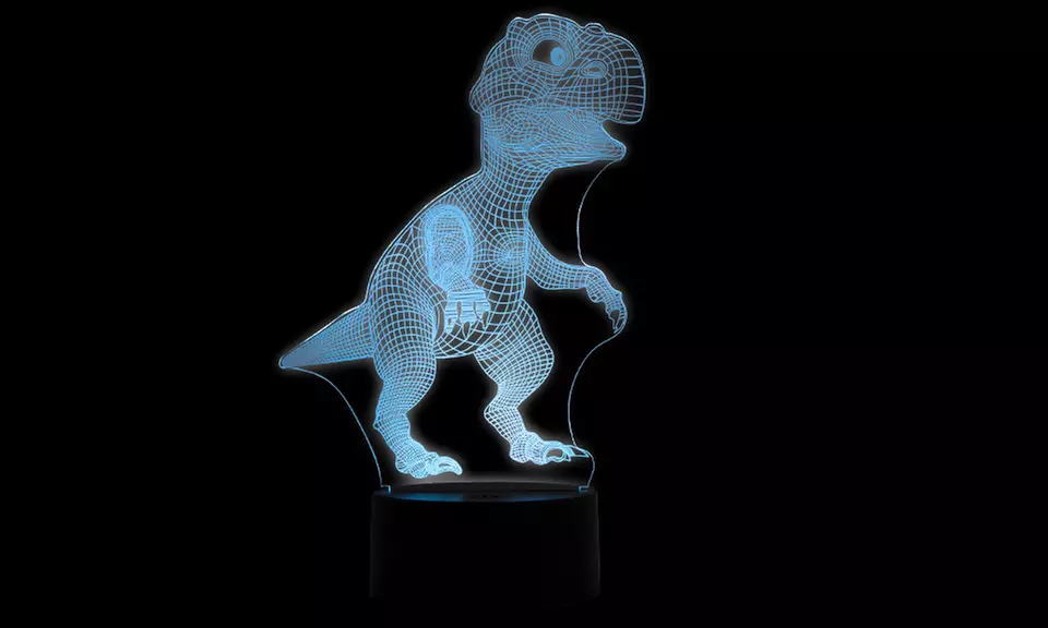 1 ou 2 veilleuses à lumière 3D LED forme dinosaure - Second Medium