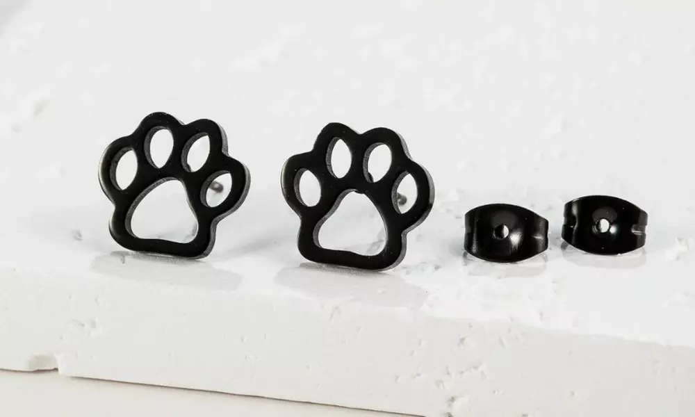 Stainless Steel Paw Print Fashion Stud Earrings - Multiple Options