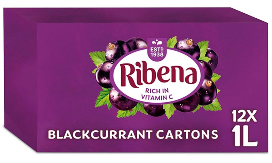 Image 2: Cartons Kids Fruit Juice 1L Pack of 12 of Ribena Blackcurrant juice