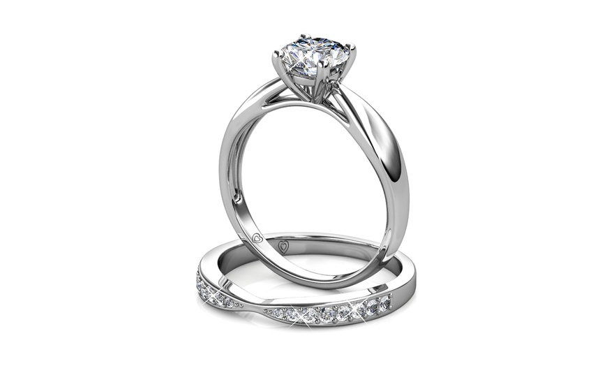 Image 17: Bague double Prestige avec cristaux autrichiens