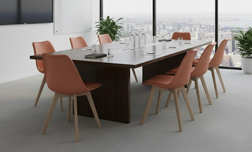 Image 8: Set 4 sedie in ecopelle e legno di faggio