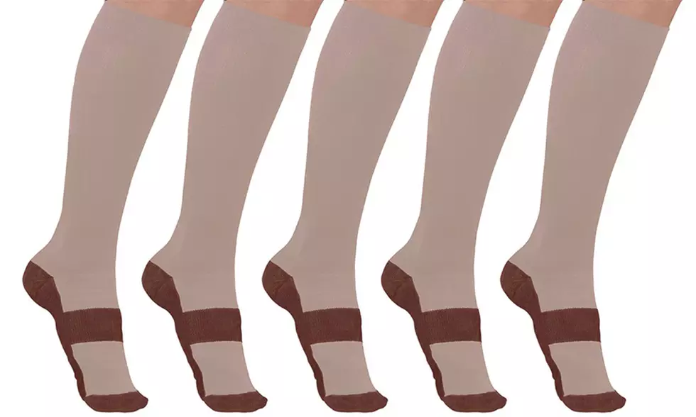 Unisex Copper-Infused Compression Socks (5-Pack) - Second Medium