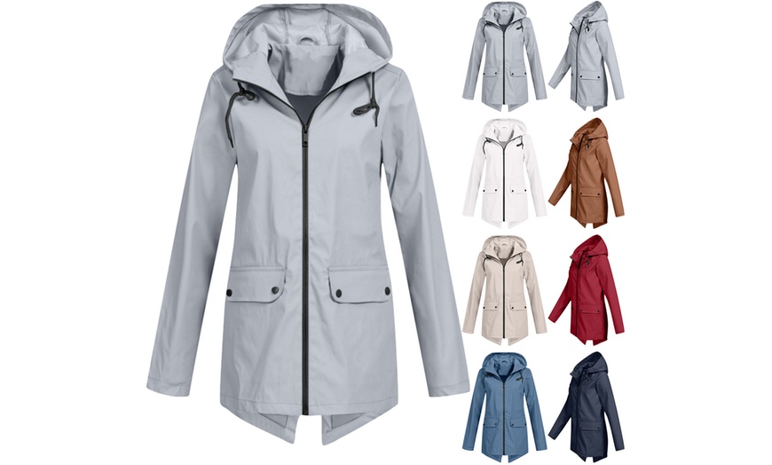 Image 16: Women's Lightweight Zip-through Hooded Windbreaker Jacket