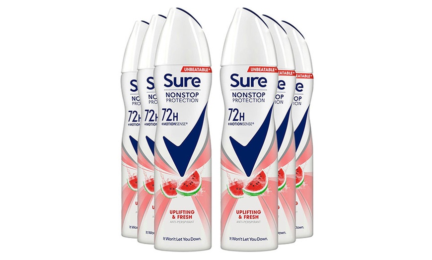 Image 9: 6-Pack Sure Women's Anti-Perspirant 72H Nonstop Protection Deo