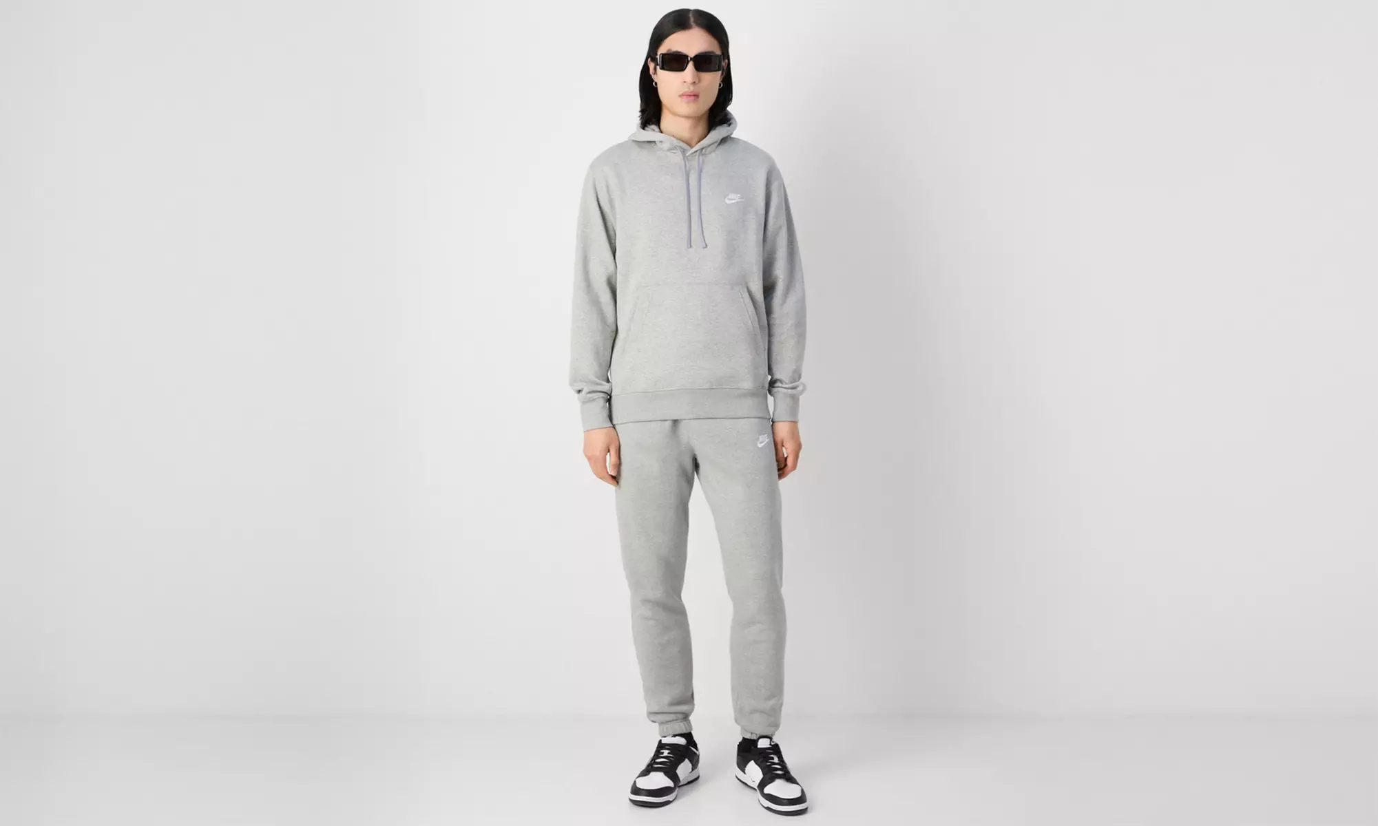 Nike Men's Club Embroidered Swoosh Pullover Fleece Full Tracksuit