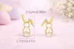 One or Two Sets of Gold-Tone Easter Bunny Pearl Stud Earrings - Image 7