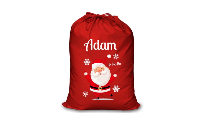 Image 3: Make Christmas magical with a Custom Red Santa Sack