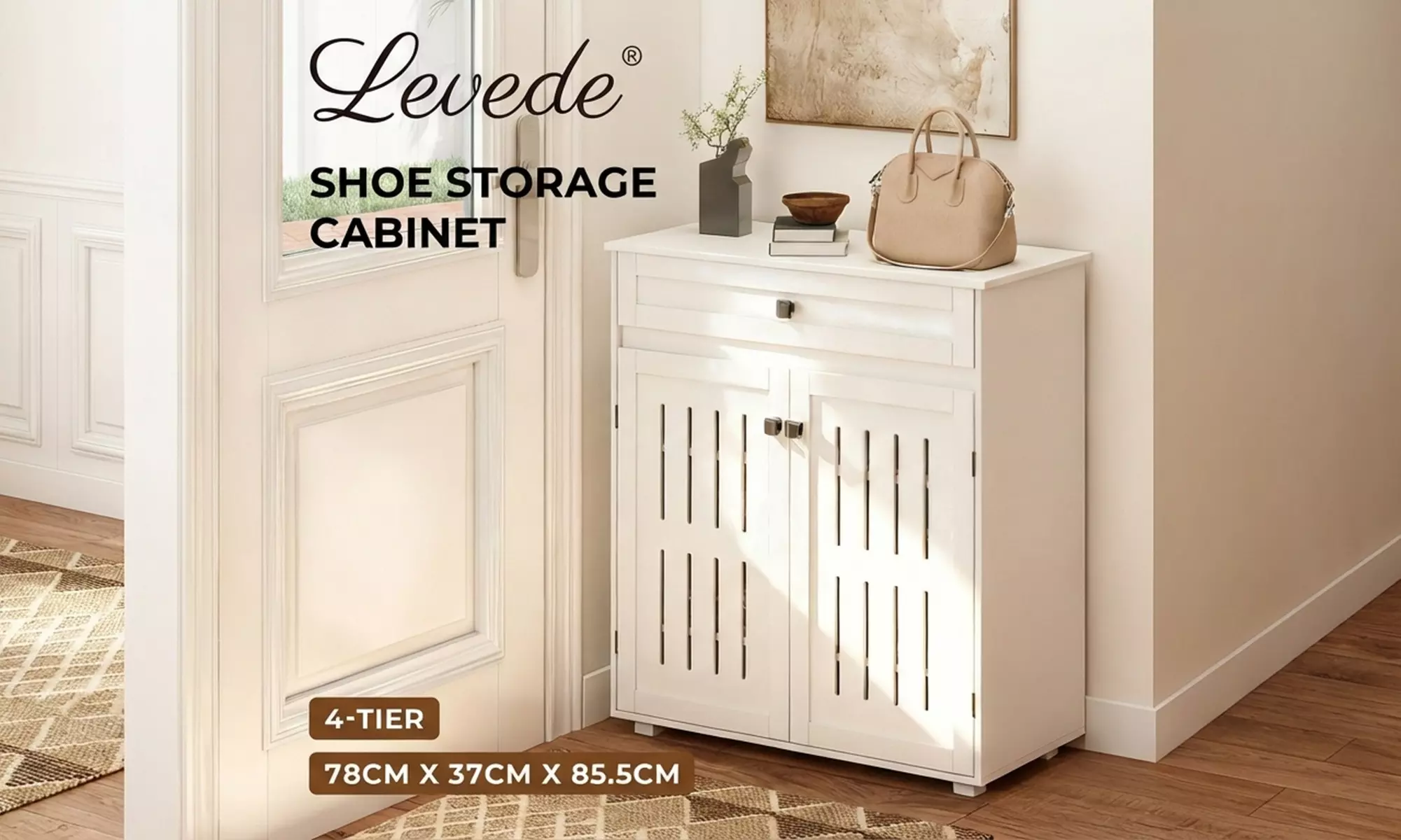 Levede Louvre Shoe Storage Cabinet