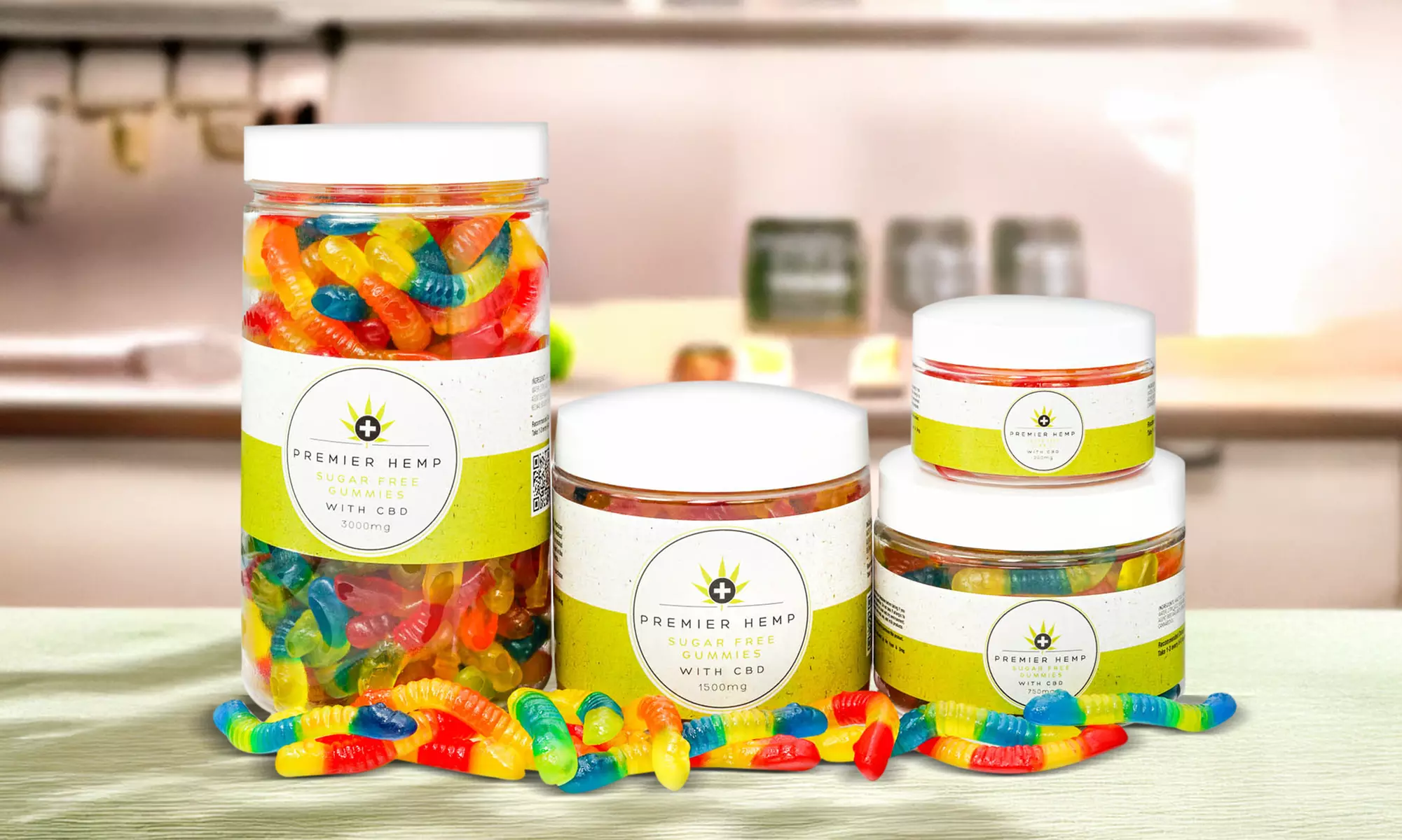 Sugar-Free CBD Gummies from Premier Hemp (250mg-3000mg)