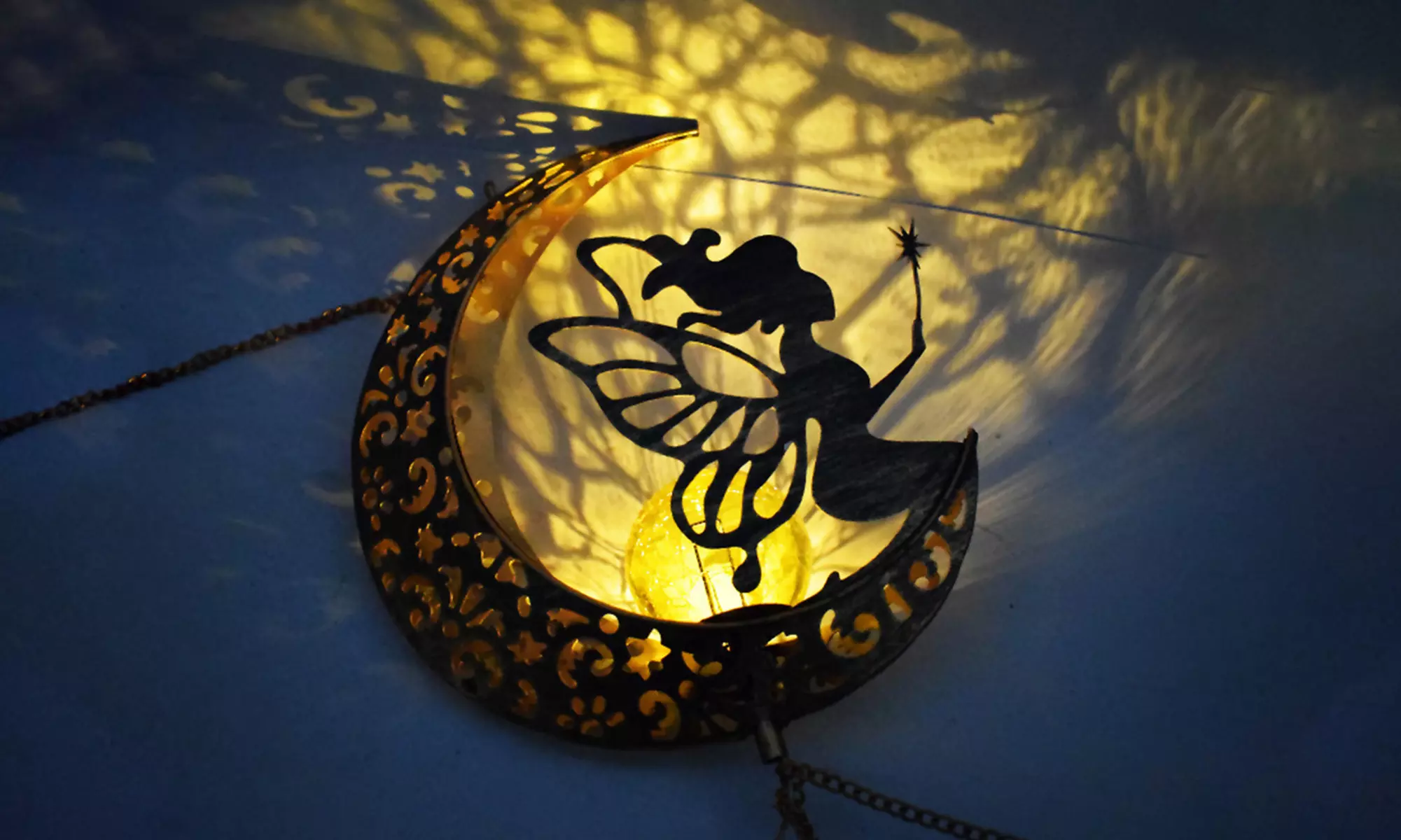 Solar Wind Chimes Outdoor Garden Waterproof Metal LED Hanging Chime Decor