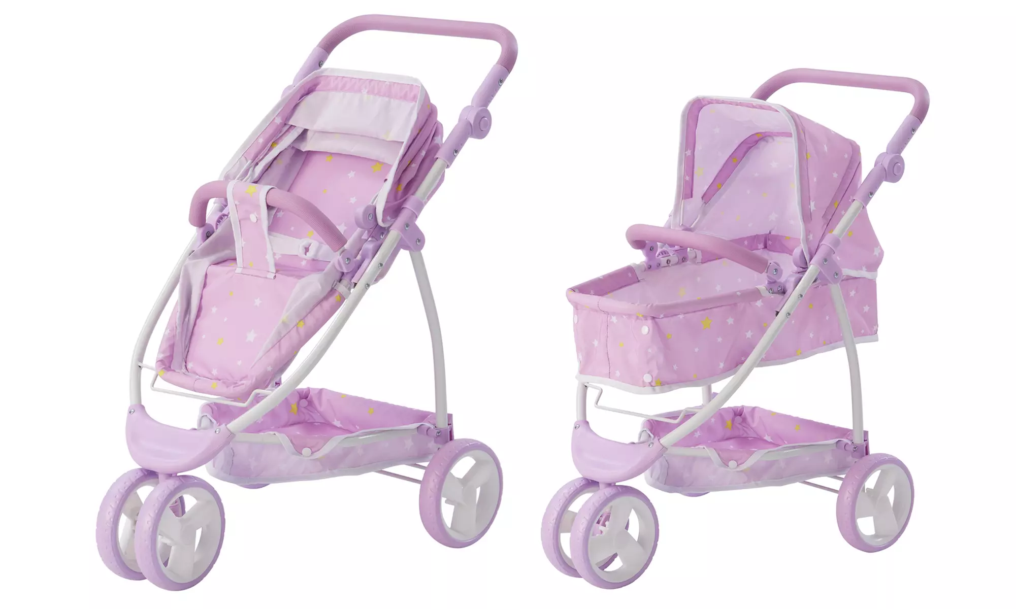 Poussette 2-en-1 pliable pour poupons et poupées marque Teamson - Primary Image