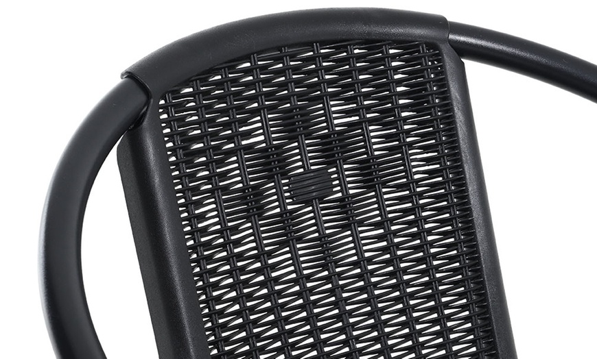 Image 9: Outdoor PE Rattan-Effect Stackable Chairs Set
