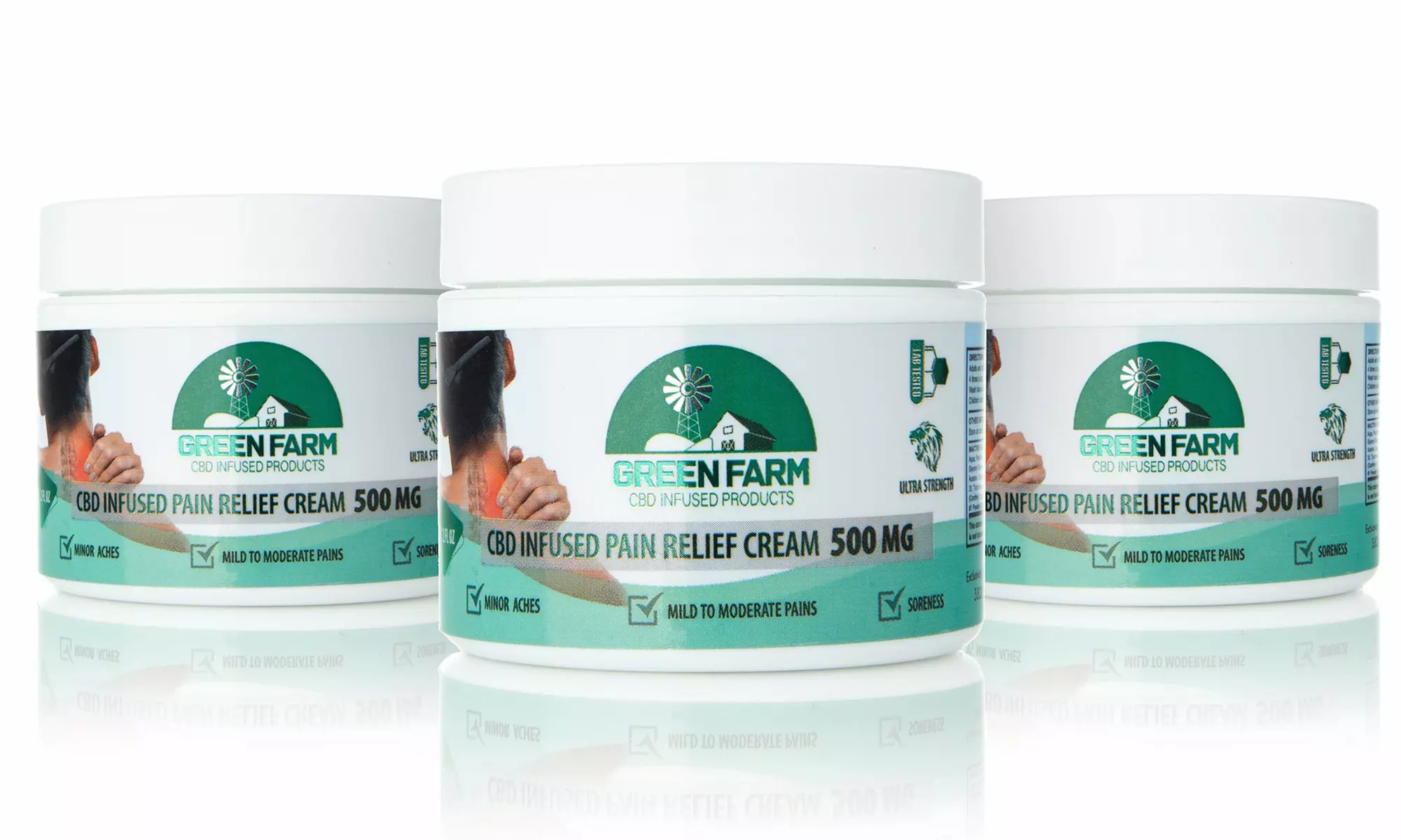 Ultra Strength CBD Menthol & Camphor Pain Relief Cream 500MG from Green Farm