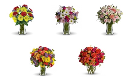 Cheerful Greetings Bouquet with Vase and Standard Delivery Included - Blooms Today - Celebration Florals