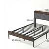 Image 5: Levede Upholstered Bed Frame with Storage Headboard and Steel Support
