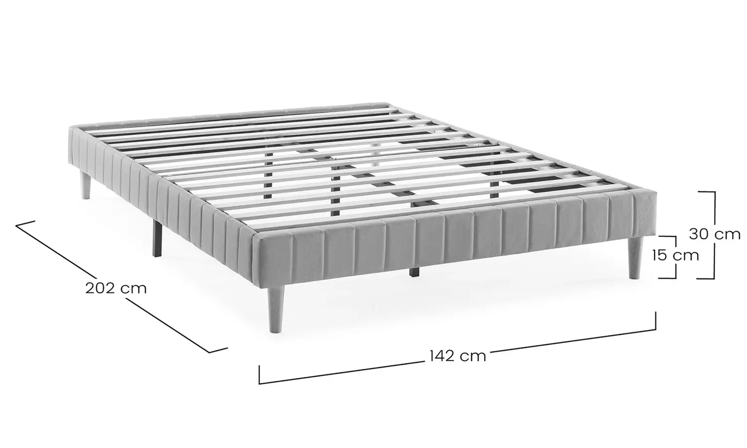 Gepolstertes Bettgestell „Eris“ mit Lattenrost