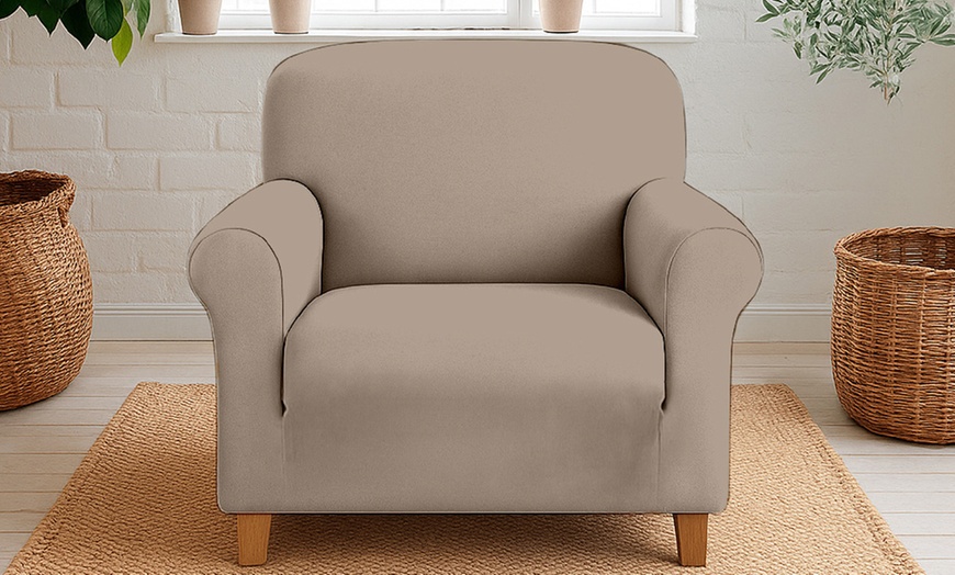 Image 41: Funda impermeable de terciopelo de poliéster para sillón o sofá